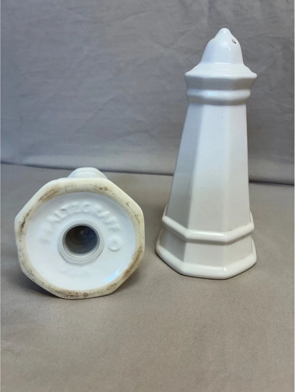 Hall China White Ceramic Salt and Pepper Shakers
